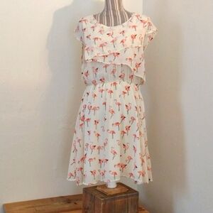 Molly Braken Flamingo Print Sleeveless Dress NWOT Size M